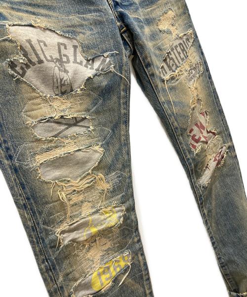 Hysteric Glamour（ヒステリックグラマー）Hysteric Glamour (ヒステリックグラマー) CPR加工 リペア スタッズ デニム パンツ インディゴ サイズ:Sの古着・服飾アイテム
