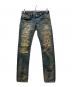 Hysteric Glamour（ヒステリックグラマー）の古着「CPR加工 リペア スタッズ デニム パンツ」｜インディゴ