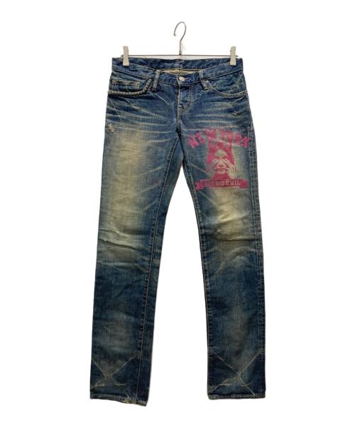 Hysteric Glamour（ヒステリックグラマー）Hysteric Glamour (ヒステリックグラマー) スタッズデニムパンツ インディゴ サイズ:Sの古着・服飾アイテム