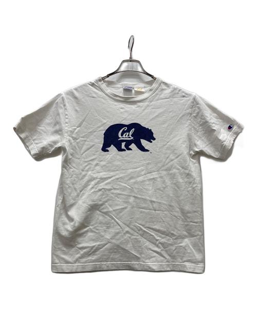 Champion（チャンピオン）Champion (チャンピオン) Cal (カル) カレッジプリントTシャツ/Cal / カリフォルニア州立大学 ホワイト サイズ:Mの古着・服飾アイテム