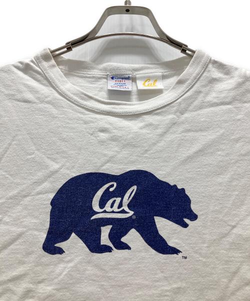 Champion（チャンピオン）Champion (チャンピオン) Cal (カル) カレッジプリントTシャツ/Cal / カリフォルニア州立大学 ホワイト サイズ:Mの古着・服飾アイテム
