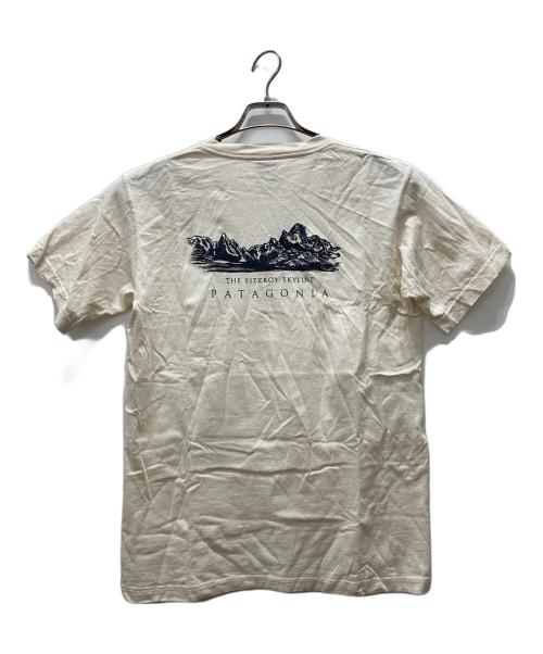 Patagonia（パタゴニア）Patagonia (パタゴニア) 90s ロゴTシャツ/Fitzroy Skyline ベージュ サイズ:SMALLの古着・服飾アイテム
