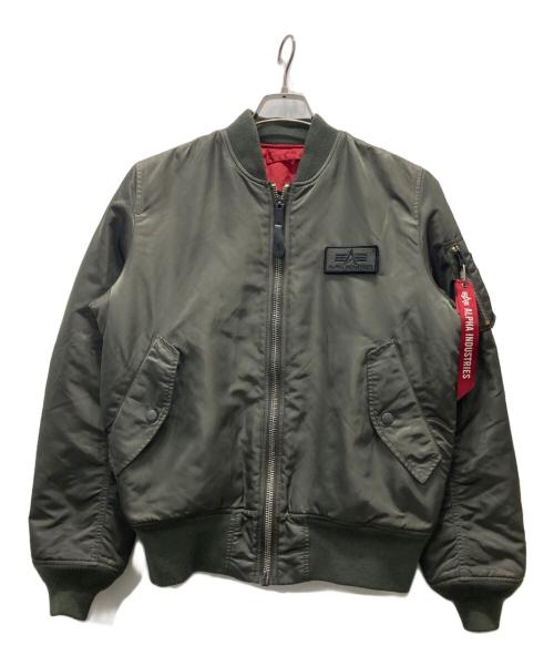 ALPHA INDUSTRIES（アルファインダストリーズ）ALPHA INDUSTRIES (アルファインダストリーズ) MA-1ジャケット タイト バックエンブレム グレー サイズ:2の古着・服飾アイテム