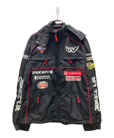 美品 訳あり 90S ベリック レーシングジャケット レザージャケット ブラック 中古・古着通販】BERIK (ベリック) レーシングデザイン ナイロン