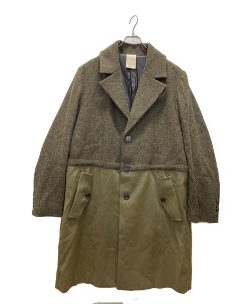 WOO YOUNG MI（ウーヨンミ）WOO YOUNG MI (ウーヨンミ) ロングコート/Harris Tweed カーキ サイズ:50の古着・服飾アイテム