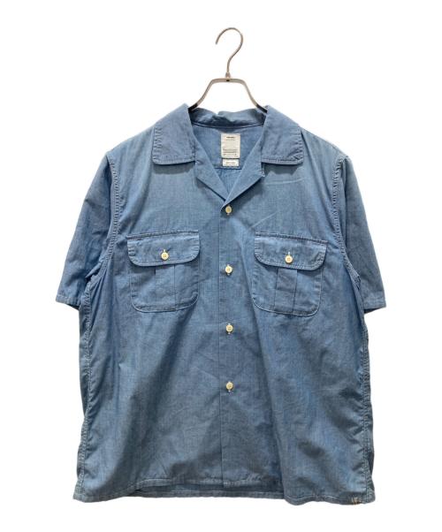 VISVIM（ビズビム）VISVIM (ビズビム) KEESEY SHIRT S/S/バックロゴプリント半袖シャツ スカイブルー サイズ:2の古着・服飾アイテム