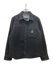 Harris Tweed×Adam et Rope（ハリスツイード×アダム エ ロペ）の古着「ツイードシャツジャケット」｜ブラック
