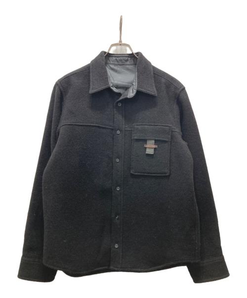 Harris Tweed（ハリスツイード）Harris Tweed (ハリスツイード) Adam et Rope (アダム エ ロペ) ツイードシャツジャケット ブラック サイズ:40の古着・服飾アイテム