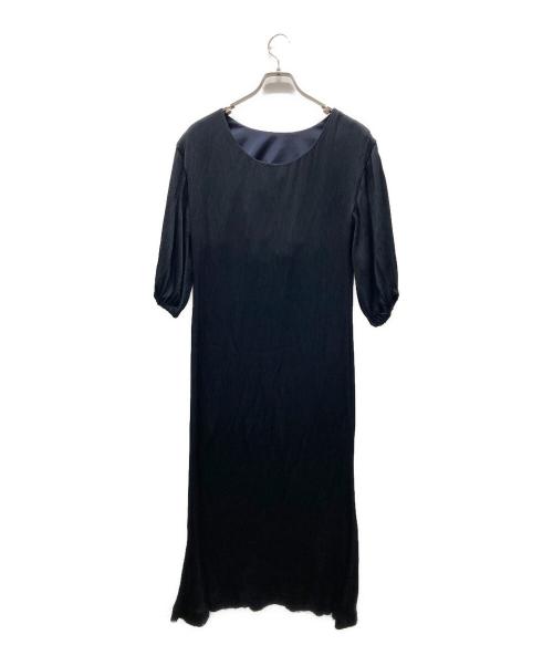 JOIEVE（ジョエブ）JOIEVE (ジョエブ) 半袖プリーツワンピース ネイビー サイズ:Mの古着・服飾アイテム