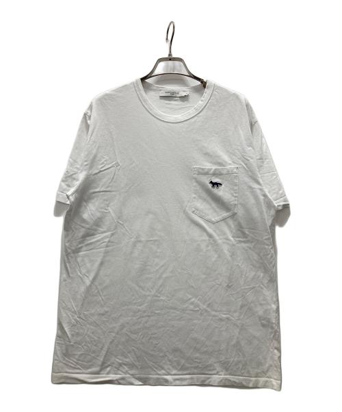 maison kitsune（メゾンキツネ）MAISON KITSUNE (メゾンキツネ) フォックスパッチ コットンTシャツ ホワイト サイズ:Mの古着・服飾アイテム