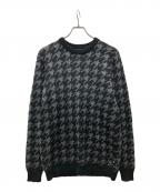 stussyステューシー）の古着「千鳥柄ニット」｜ブラック