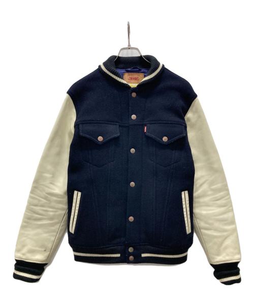 LEVI'S（リーバイス）LEVI'S (リーバイス) 袖レザー切替スタジャン ブラック サイズ:Lの古着・服飾アイテム