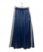 adidasアディダス）の古着「LONG SATIN SKIRT」｜ネイビー