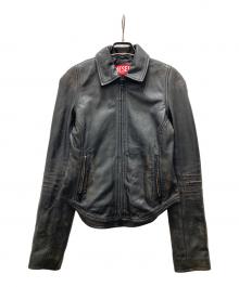 DIESEL（ディーゼル）の古着「L-EGRAD レザージャケット」｜ブラウン