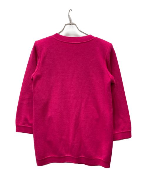 Yves Saint Laurent（イヴサンローラン）Yves Saint Laurent (イヴサンローラン) 金釦ニットコート ショッキングピンク サイズ:Mの古着・服飾アイテム