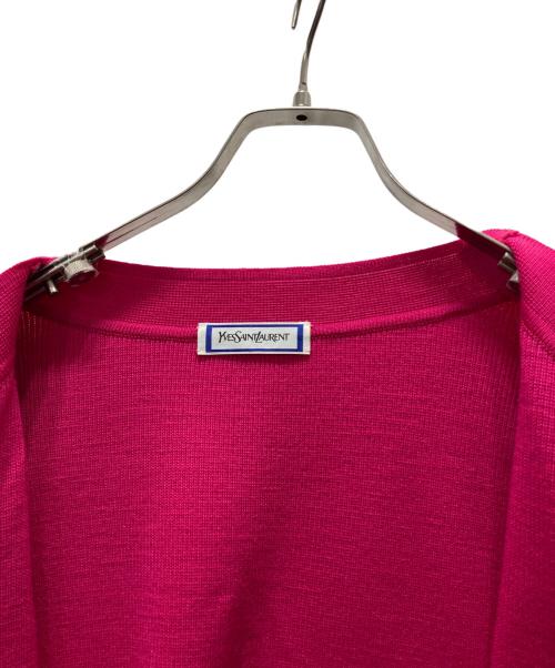 Yves Saint Laurent（イヴサンローラン）Yves Saint Laurent (イヴサンローラン) 金釦ニットコート ショッキングピンク サイズ:Mの古着・服飾アイテム