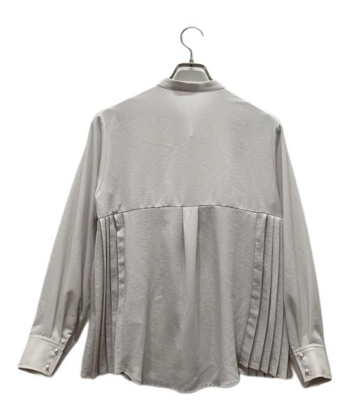 SHIPS（シップス）SHIPS (シップス) ストレッチ ジョーゼット プリーツ ブラウス グレー サイズ:Mの古着・服飾アイテム