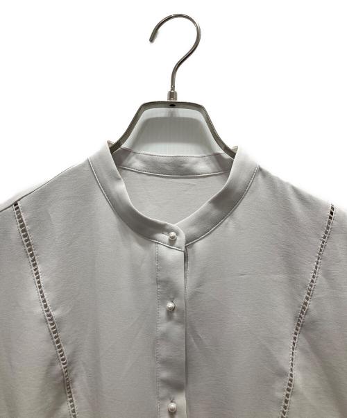 SHIPS（シップス）SHIPS (シップス) ストレッチ ジョーゼット プリーツ ブラウス グレー サイズ:Mの古着・服飾アイテム