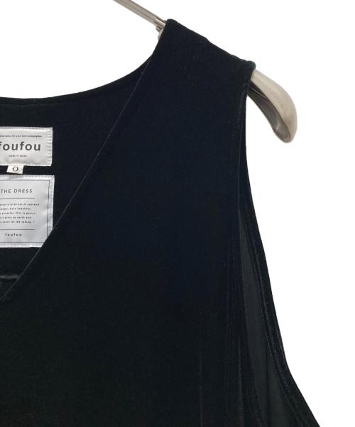 foufou（フーフー）foufou (フーフー) ベロア ノースリーブワンピース ブラックの古着・服飾アイテム