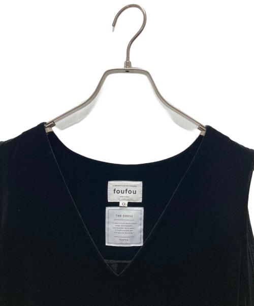foufou（フーフー）foufou (フーフー) ベロア ノースリーブワンピース ブラックの古着・服飾アイテム