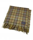 Burberry'sバーバリーズ）の古着「チェックカシミヤマフラー」｜黄緑