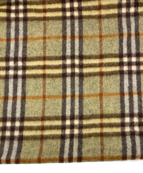 Burberry's（バーバリーズ）Burberry's (バーバリーズ) チェックカシミヤマフラー 黄緑の古着・服飾アイテム