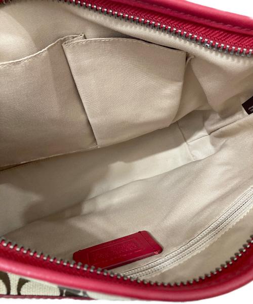 COACH（コーチ）COACH (コーチ) ショルダーバッグ レッド×ベージュの古着・服飾アイテム