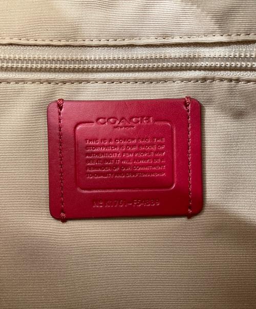 COACH（コーチ）COACH (コーチ) ショルダーバッグ レッド×ベージュの古着・服飾アイテム