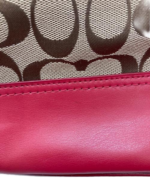 COACH（コーチ）COACH (コーチ) ショルダーバッグ レッド×ベージュの古着・服飾アイテム