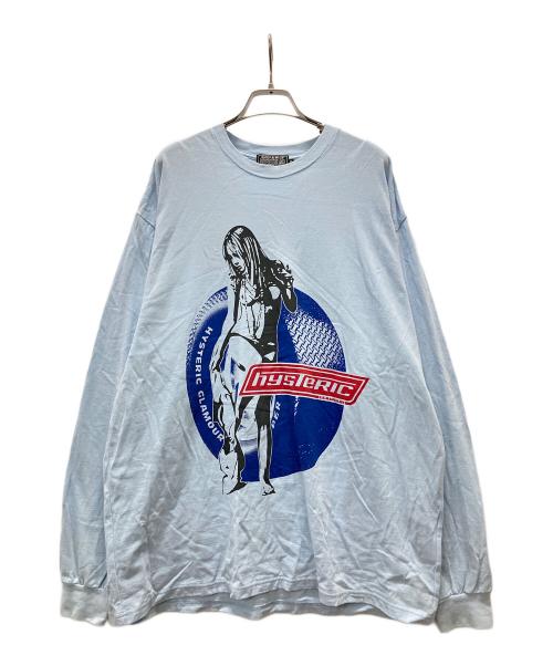 Hysteric Glamour（ヒステリックグラマー）Hysteric Glamour (ヒステリックグラマー) プリントカットソー スカイブルー サイズ:XLの古着・服飾アイテム