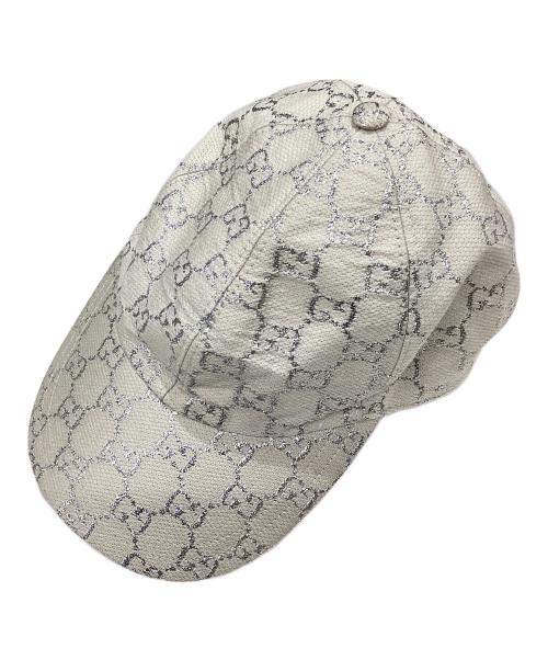 GUCCI（グッチ）GUCCI (グッチ) GGラメ ベースボールキャップ ホワイトの古着・服飾アイテム