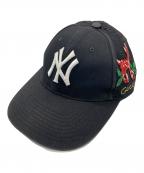 GUCCIグッチ）の古着「NYY 刺繍ベースボールキャップ/MLB」｜ブラック