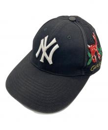 GUCCI（グッチ）の古着「NYY 刺繍ベースボールキャップ/MLB」｜ブラック