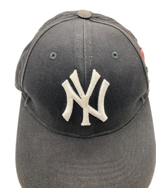 GUCCI（グッチ）GUCCI (グッチ) NYY 刺繍ベースボールキャップ/MLB ブラックの古着・服飾アイテム