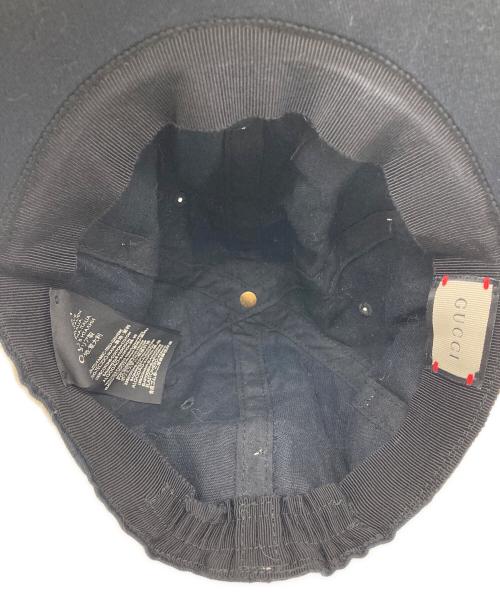 GUCCI（グッチ）GUCCI (グッチ) ロゴパイルテープキャップ ブラックの古着・服飾アイテム