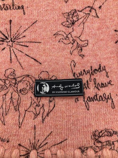 Andy Warhol by HYSTERIC GLAMOUR（アンディーウォーホルバイヒステリックグラマー）Andy Warhol by HYSTERIC GLAMOUR (アンディーウォーホルバイヒステリックグラマー) マフラー ピンクの古着・服飾アイテム