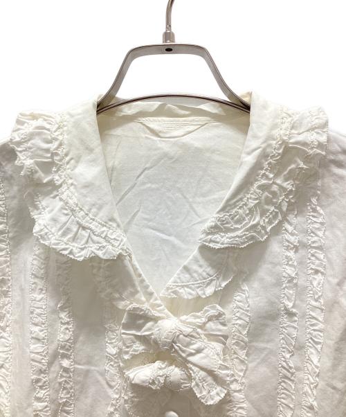INGEBORG（インゲボルグ）INGEBORG (インゲボルグ) レーステープリボンブラウス ホワイト サイズ:記載なしの古着・服飾アイテム