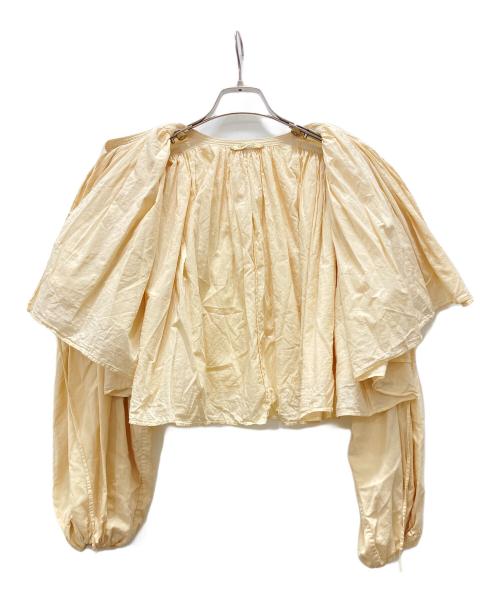 Curensology（カレンソロジー）Curensology (カレンソロジー) ショートギャザーブラウス ベージュ サイズ:Fの古着・服飾アイテム