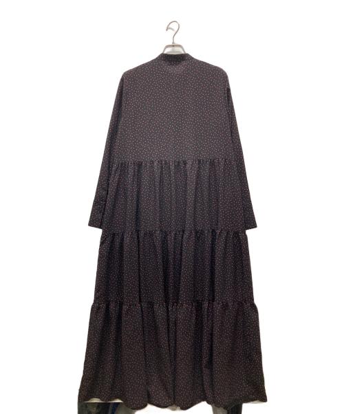 BALLSEY（ボールジィ）BALLSEY (ボールジィ) ドットプリント ティアードワンピース ブラック サイズ:36の古着・服飾アイテム