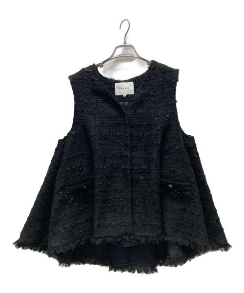 CADUNE（カデュネ）CADUNE (カデュネ) ツイードジレ ブラック サイズ:38の古着・服飾アイテム