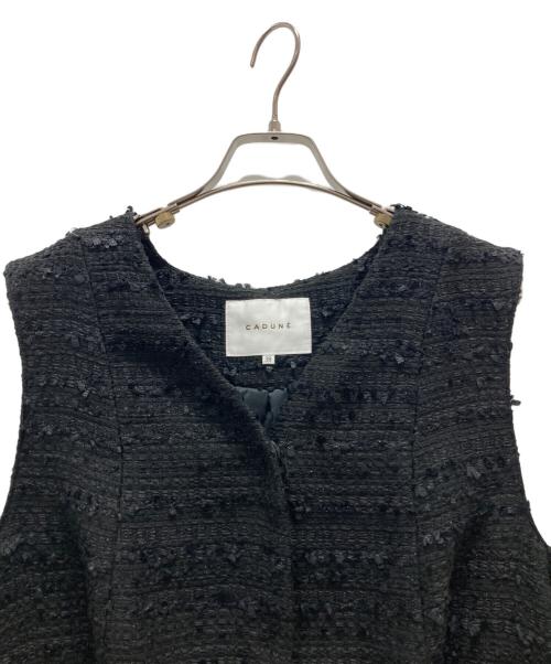CADUNE（カデュネ）CADUNE (カデュネ) ツイードジレ ブラック サイズ:38の古着・服飾アイテム
