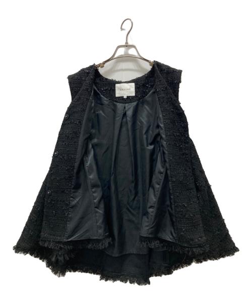 CADUNE（カデュネ）CADUNE (カデュネ) ツイードジレ ブラック サイズ:38の古着・服飾アイテム