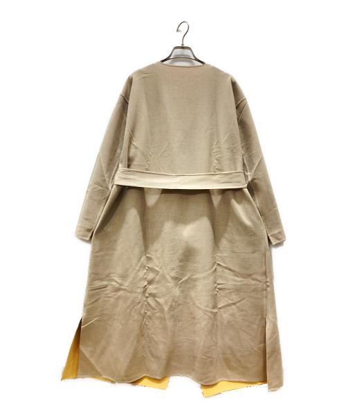 PLST（プラステ）PLST (プラステ) リバーシブルノーカラーコート イエロー×ベージュ サイズ:Lの古着・服飾アイテム