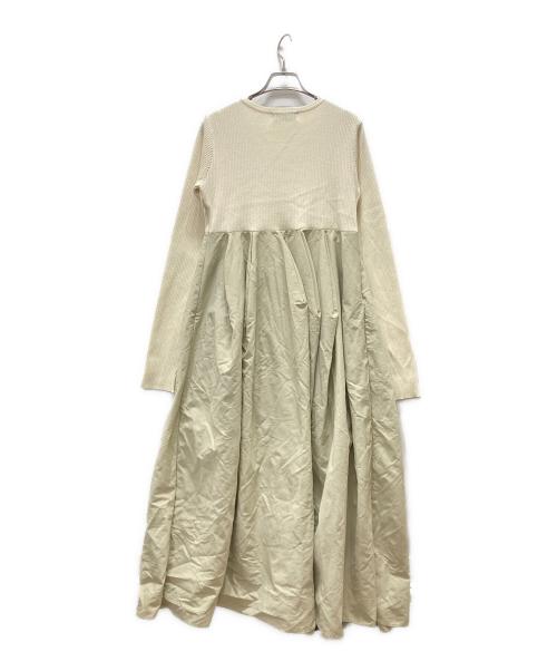 HeRIN.CYE（ヘリンドットサイ）HeRIN.CYE (ヘリンドットサイ) Mountain form dress アイボリー×ベージュ サイズ:38の古着・服飾アイテム
