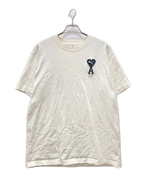 PUMA（プーマ）PUMA (プーマ) AMI Alexandre Mattiussi (アミアレクサンドルマテュッシ) 別注ワンポイントワッペン Tシャツ ホワイト サイズ:US　Sの古着・服飾アイテム