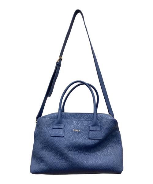 FURLA（フルラ）FURLA (フルラ) Capriccio /カプリッチョ 2WAYサッチェルバッグ ネイビーの古着・服飾アイテム