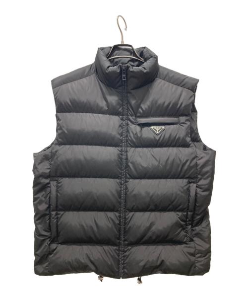 PRADA（プラダ）PRADA (プラダ) トライアングルロゴダウンベスト ブラック サイズ:50の古着・服飾アイテム