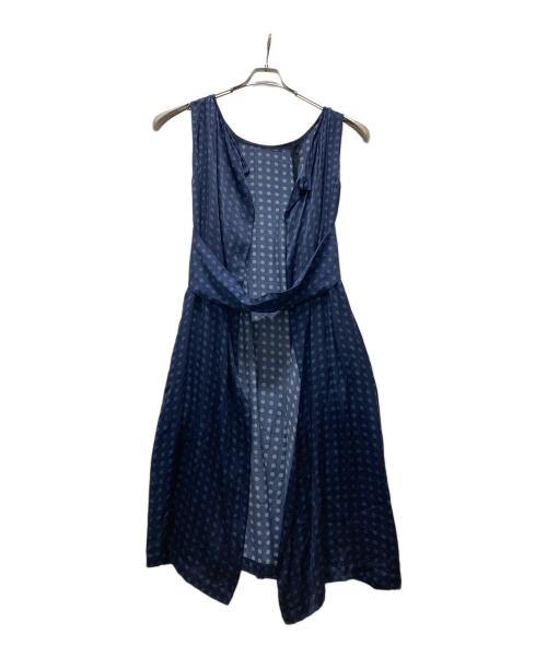 COMME des GARCONS COMME des GARCONS（コムデギャルソン コムデギャルソン）COMME des GARCONS COMME des GARCONS (コムデギャルソン コムデギャルソン) ドット柄前開きノースリーブワンピース ネイビー サイズ:XSの古着・服飾アイテム