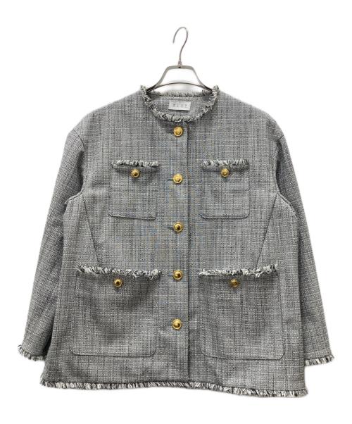 PLST（プラステ）PLST (プラステ) 金釦ツイードジャケット グレー サイズ:Mの古着・服飾アイテム