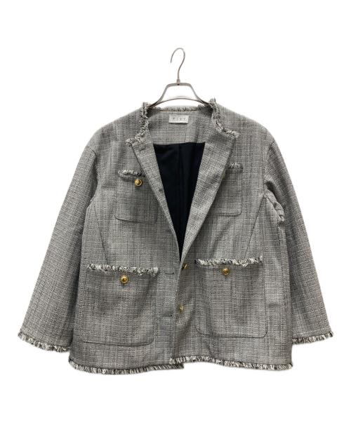 PLST（プラステ）PLST (プラステ) 金釦ツイードジャケット グレー サイズ:Mの古着・服飾アイテム